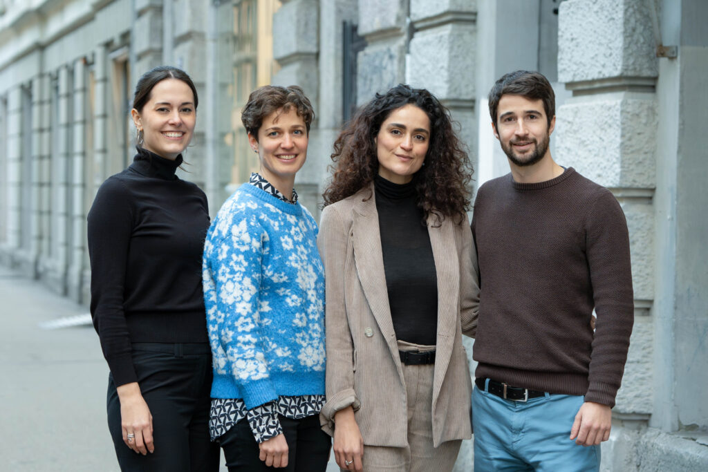 Vorstand von links nach rechts: Gina Messerli, Flavia Fries, Romina Karimi und Théophile Gaudin